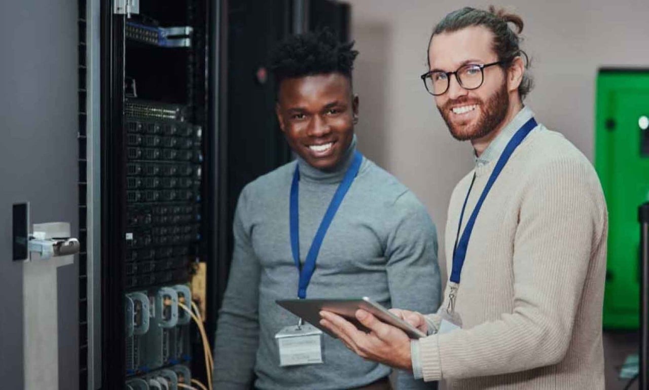 people using technology